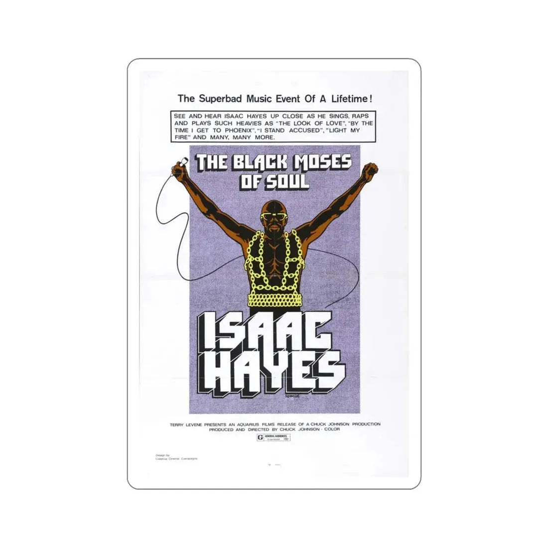 The Black Moses of Soul 1973 Movie Poster STICKER Vinyl Die-Cut Decal 6 Inch - The Sticker Space