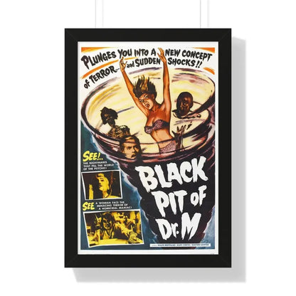 THE BLACK PIT OF DR. M 1959 - Framed Movie Poster 16″ x 24″ Black - The Sticker Space