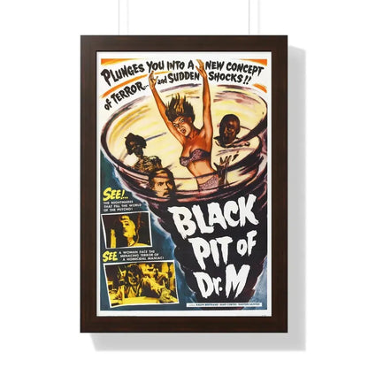 THE BLACK PIT OF DR. M 1959 - Framed Movie Poster 16″ x 24″ Walnut - The Sticker Space