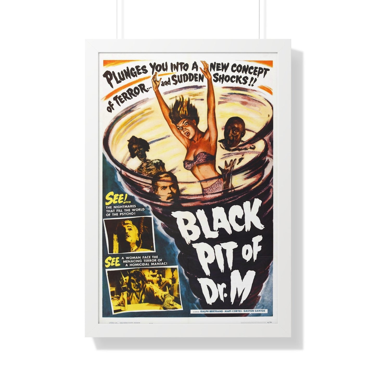 THE BLACK PIT OF DR. M 1959 - Framed Movie Poster-20" x 30"-The Sticker Space