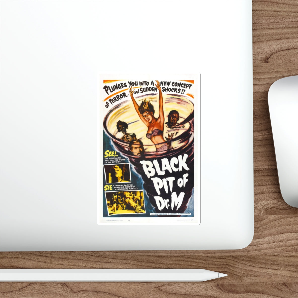 THE BLACK PIT OF DR. M 1959 Movie Poster STICKER Vinyl Die-Cut Decal-The Sticker Space