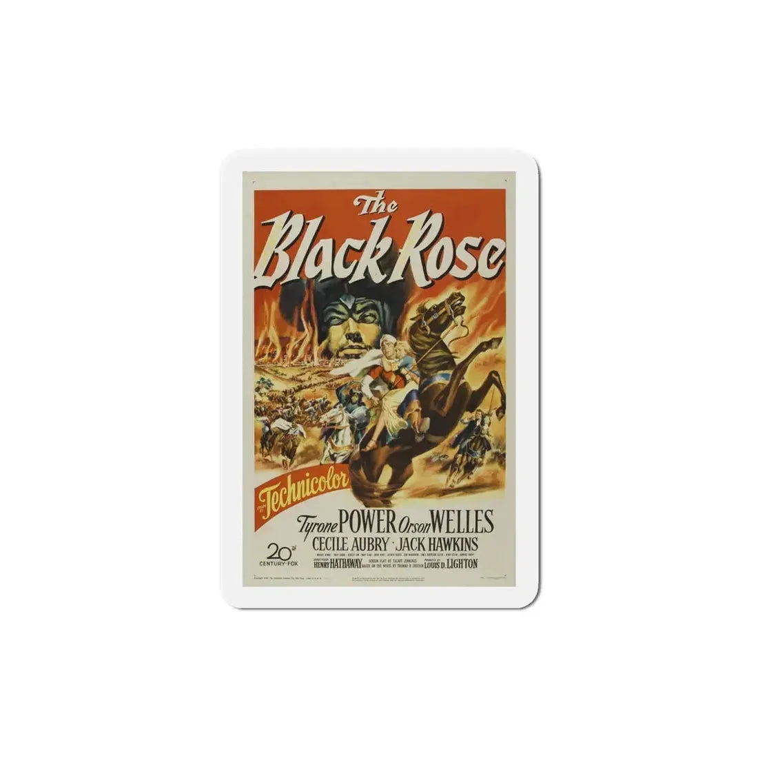 The Black Rose 1950 Movie Poster Refrigerator Magnet 5 Inch - The Sticker Space
