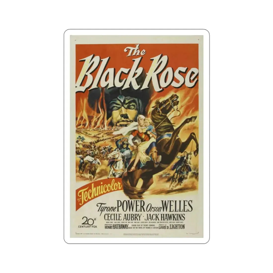 The Black Rose 1950 Movie Poster STICKER Vinyl Die-Cut Decal 2 Inch - The Sticker Space