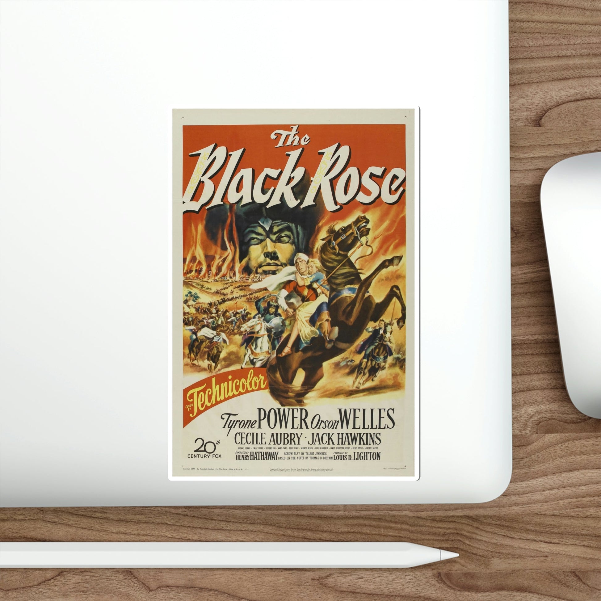 The Black Rose 1950 Movie Poster STICKER Vinyl Die-Cut Decal-The Sticker Space