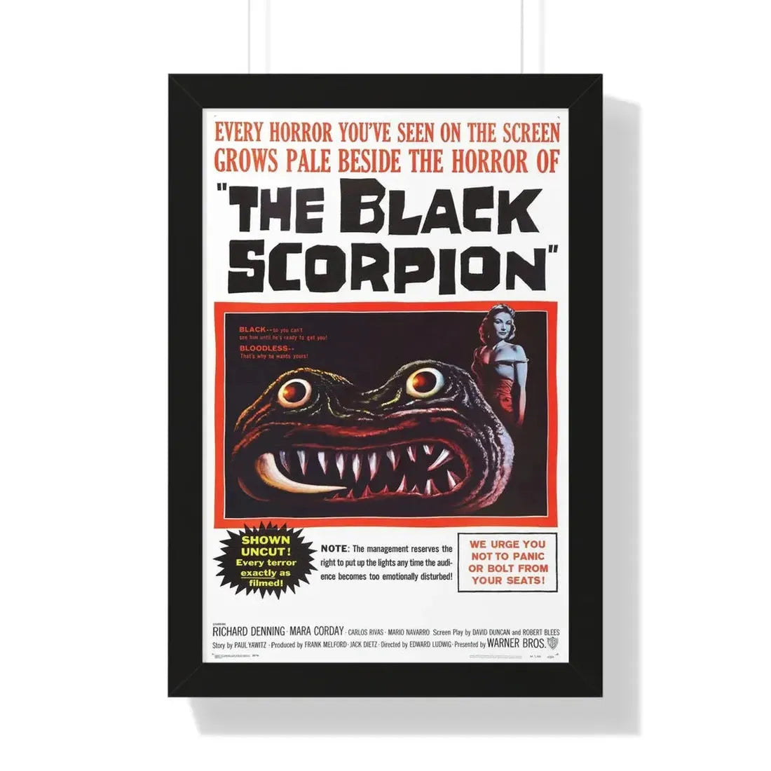 THE BLACK SCORPION 1957 - Framed Movie Poster 16″ x 24″ Black - The Sticker Space