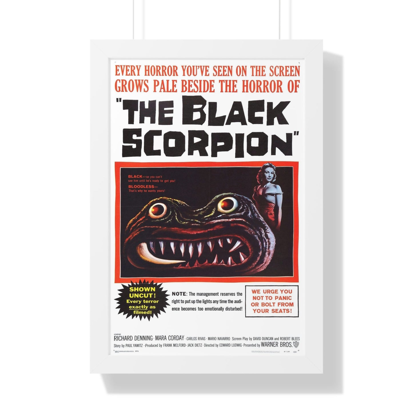 THE BLACK SCORPION 1957 - Framed Movie Poster-16″ x 24″-The Sticker Space