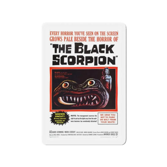 THE BLACK SCORPION 1957 Movie Poster - Refrigerator Magnet 2 Inch Die-Cut - The Sticker Space