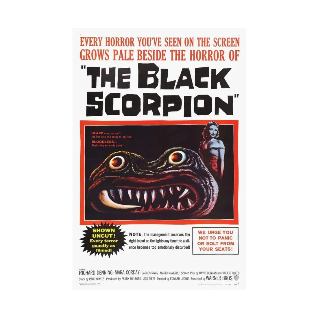THE BLACK SCORPION 1957 - Paper Movie Poster - The Sticker Space