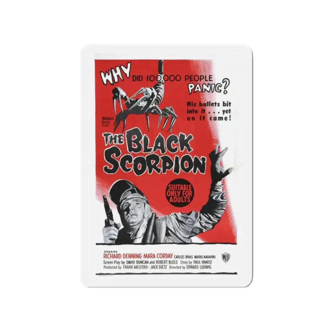 THE BLACK SCORPION (2) 1957 Movie Poster - Refrigerator Magnet 2 Inch Die-Cut - The Sticker Space