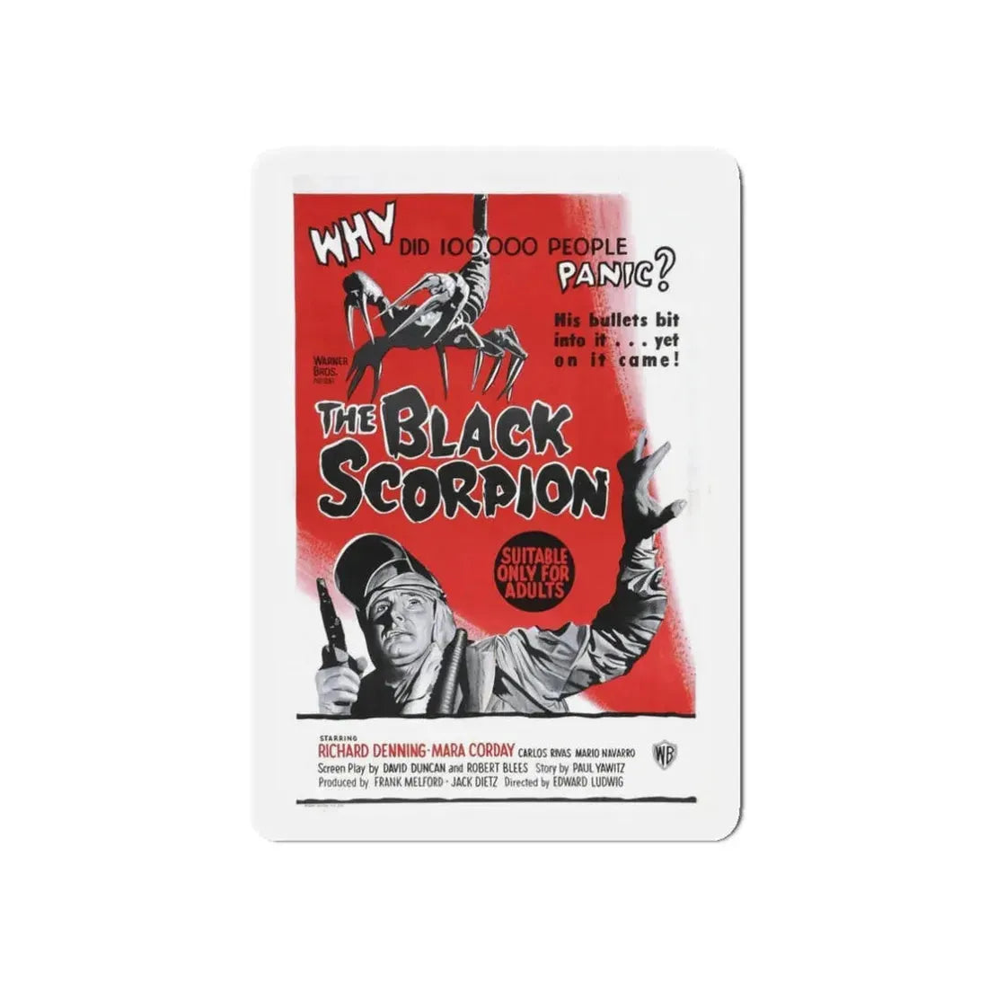 THE BLACK SCORPION (2) 1957 Movie Poster - Refrigerator Magnet 3 Inch Die-Cut - The Sticker Space