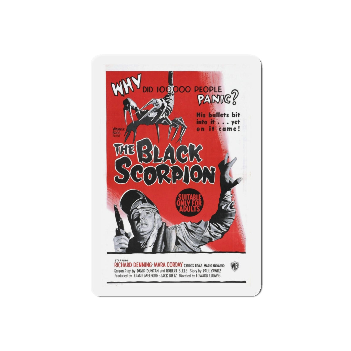 THE BLACK SCORPION (2) 1957 Movie Poster - Refrigerator Magnet-4" x 4"-The Sticker Space