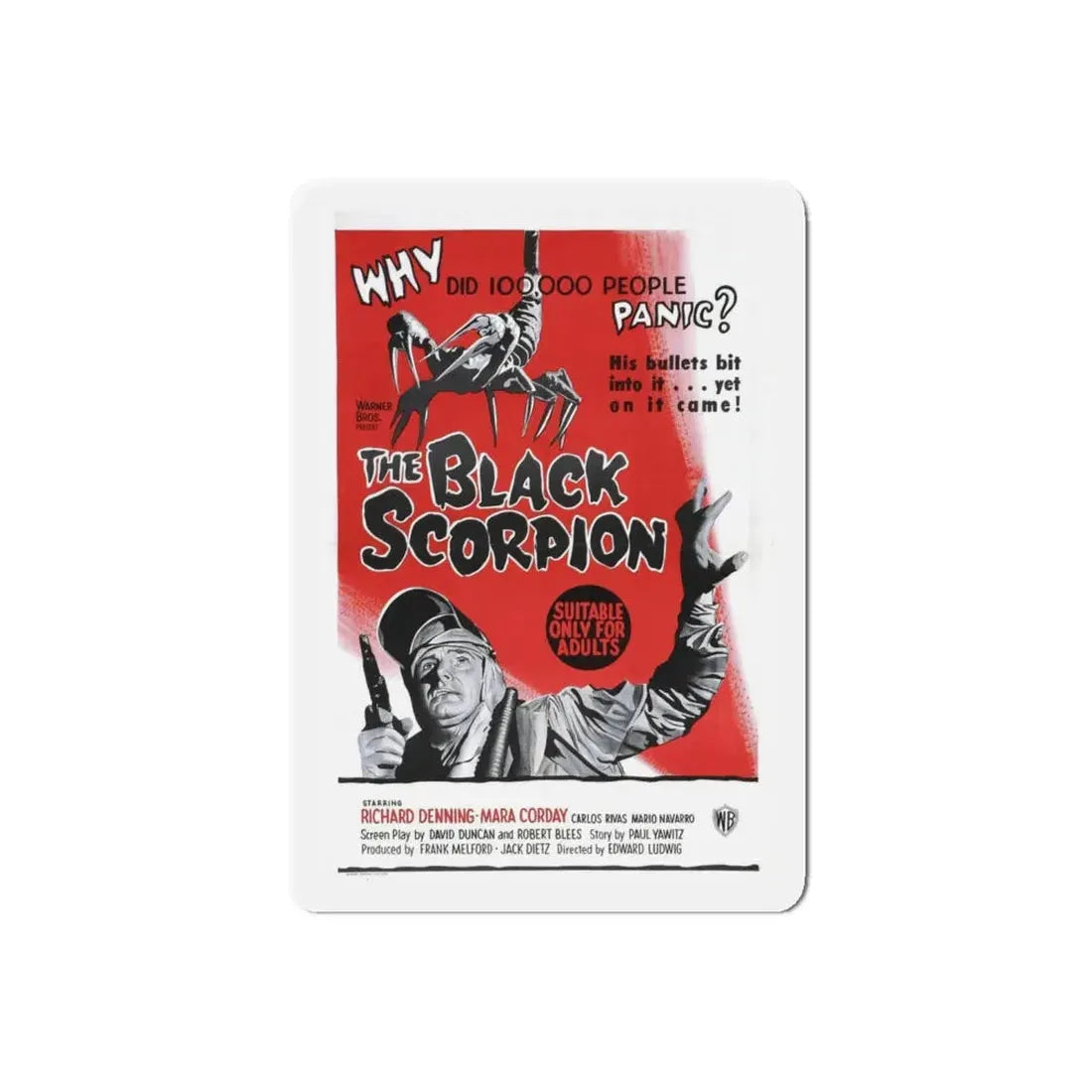 THE BLACK SCORPION (2) 1957 Movie Poster - Refrigerator Magnet 6 Inch Die-Cut - The Sticker Space