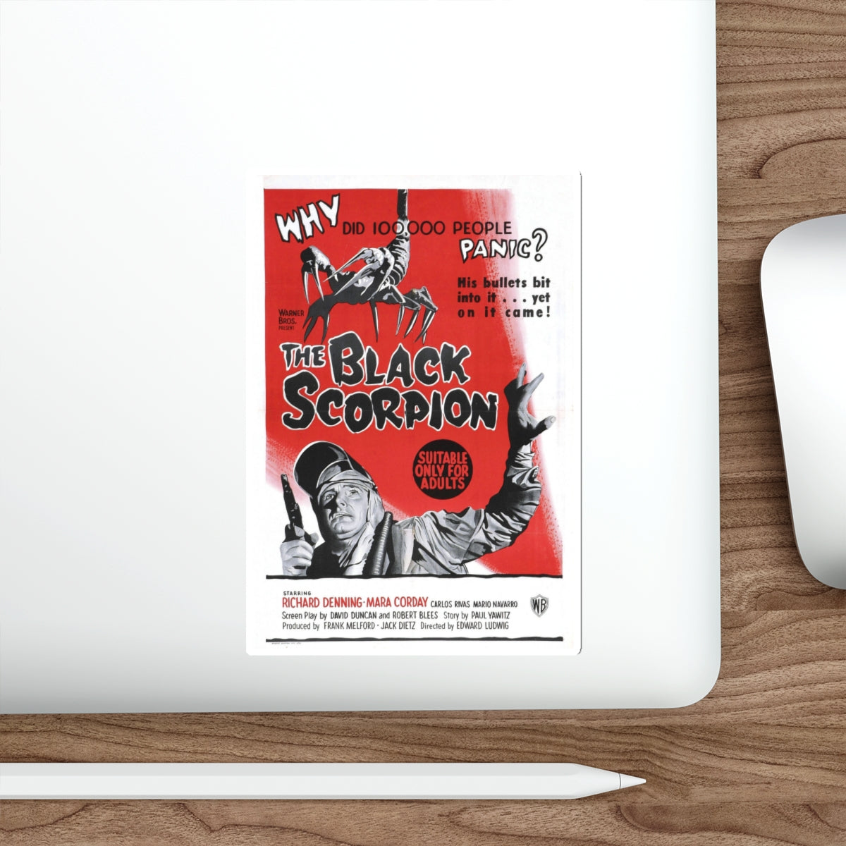 THE BLACK SCORPION (2) 1957 Movie Poster STICKER Vinyl Die-Cut Decal-The Sticker Space