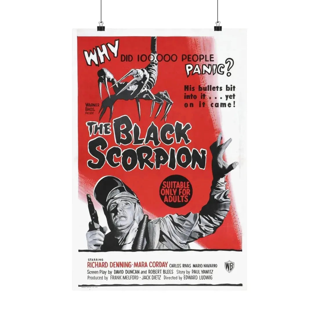 THE BLACK SCORPION (2) 1957 - Paper Movie Poster 16″ x 24″ Matte - The Sticker Space