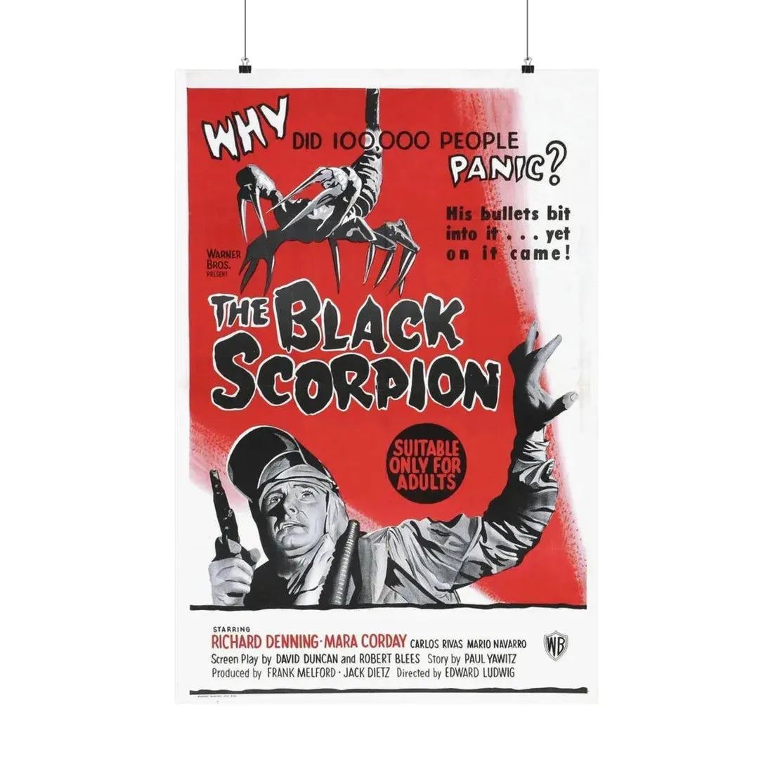 THE BLACK SCORPION (2) 1957 - Paper Movie Poster 24″ x 36″ Matte - The Sticker Space