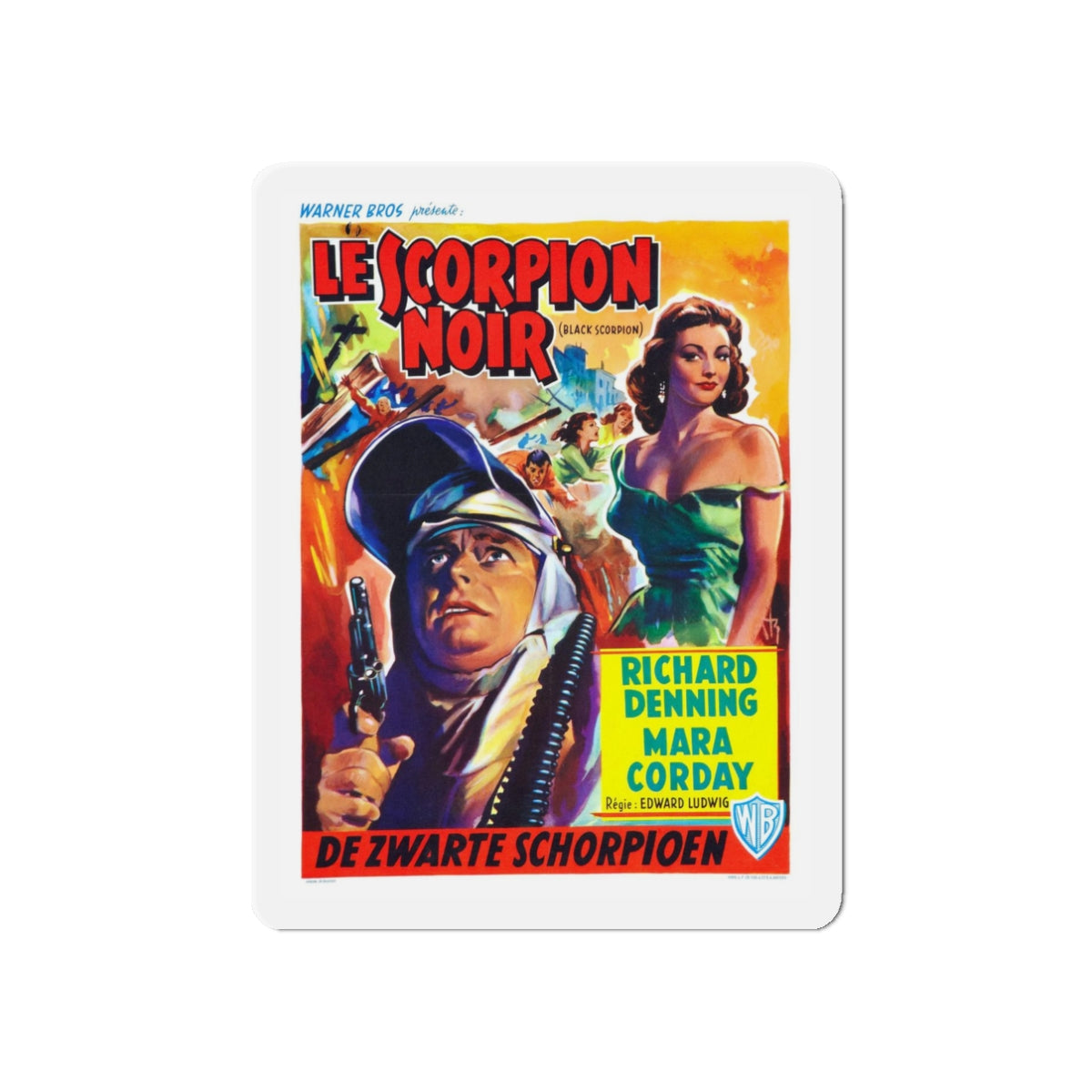 THE BLACK SCORPION (BELGIAN) 1957 Movie Poster - Refrigerator Magnet-3" x 3"-The Sticker Space