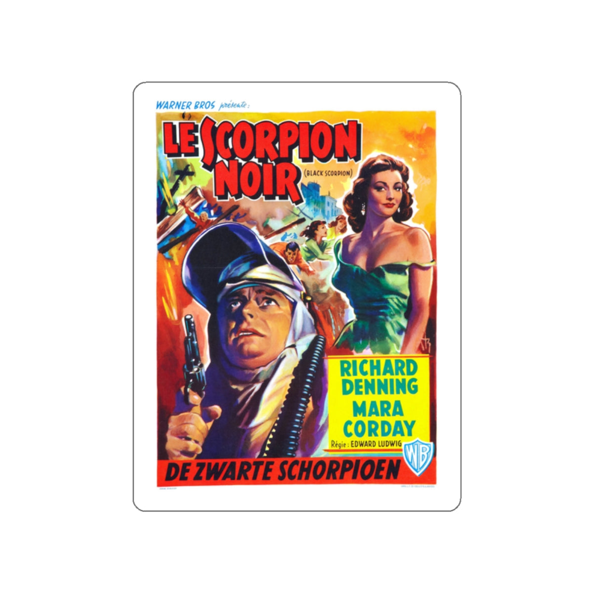 THE BLACK SCORPION (BELGIAN) 1957 Movie Poster STICKER Vinyl Die-Cut Decal-White-The Sticker Space