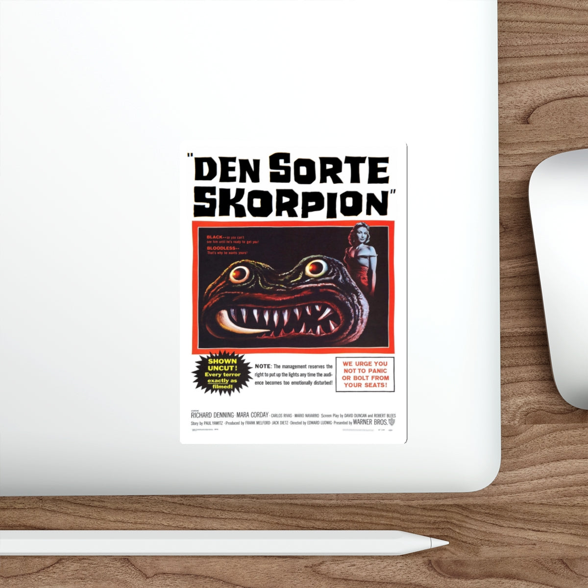 THE BLACK SCORPION (DANISH) 1957 Movie Poster STICKER Vinyl Die-Cut Decal-The Sticker Space