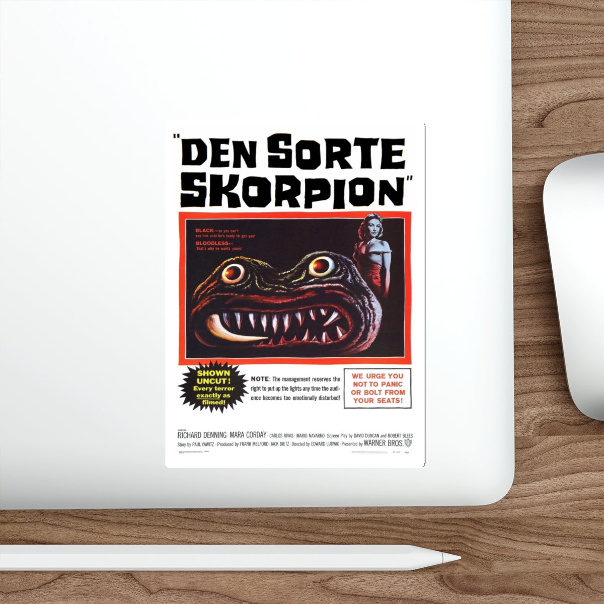 THE BLACK SCORPION (DANISH) 1957 Movie Poster STICKER Vinyl Die-Cut Decal-The Sticker Space