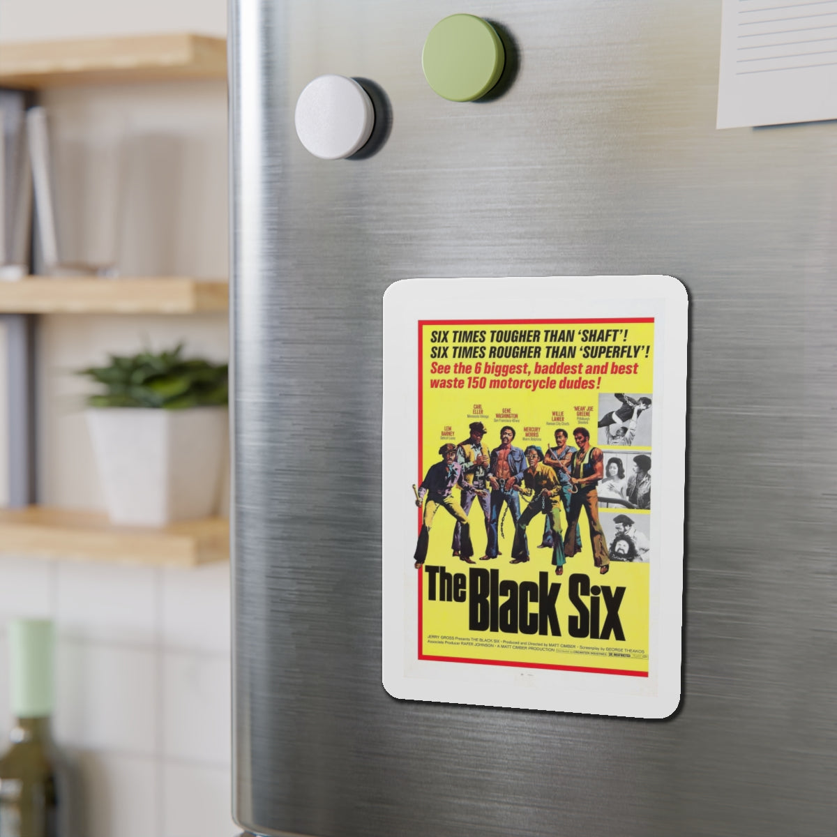 THE BLACK SIX 1974 Movie Poster - Refrigerator Magnet-The Sticker Space