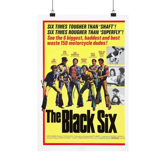 THE BLACK SIX 1974 - Paper Movie Poster 12″ x 18″ Matte - The Sticker Space