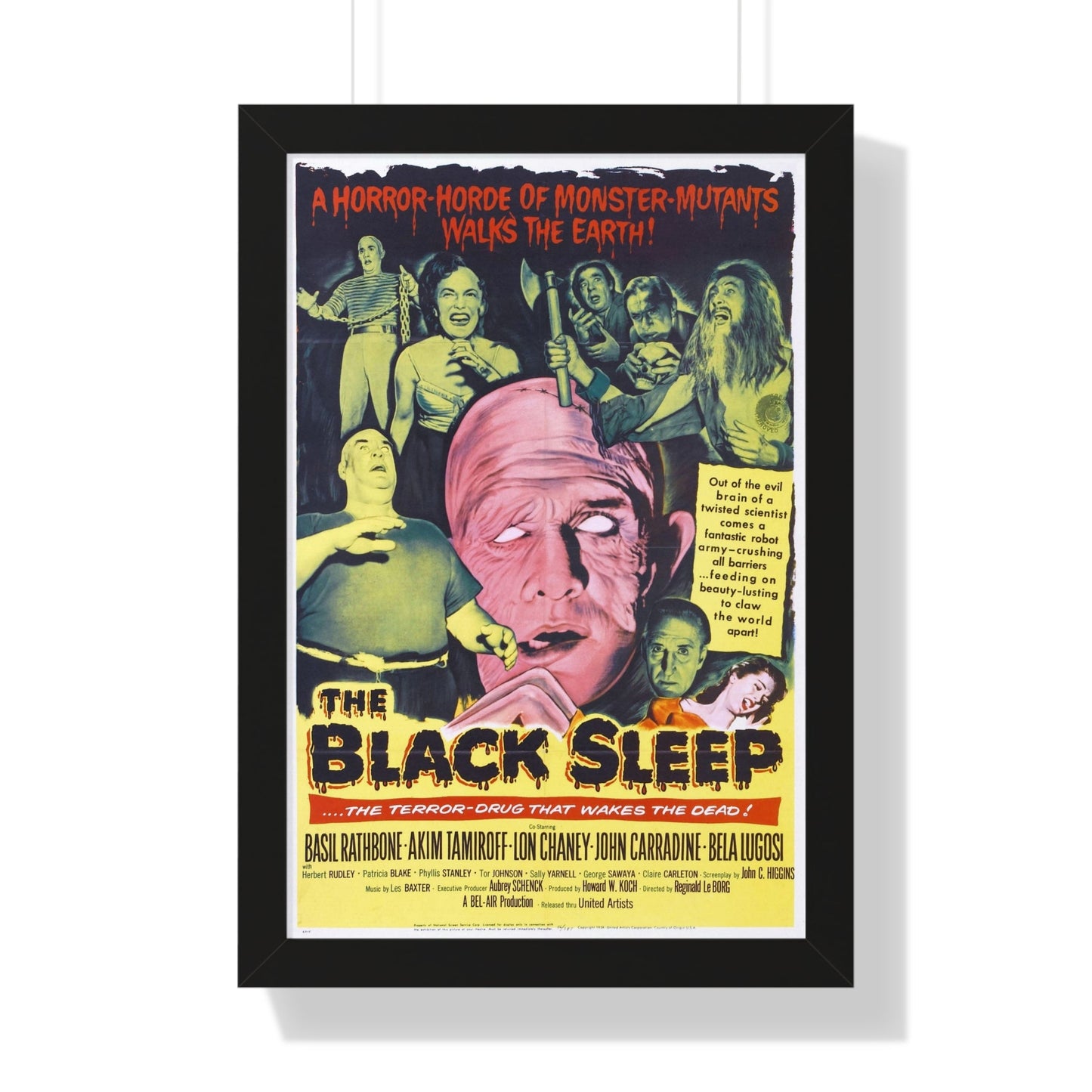 THE BLACK SLEEP 1956 - Framed Movie Poster-16″ x 24″-The Sticker Space