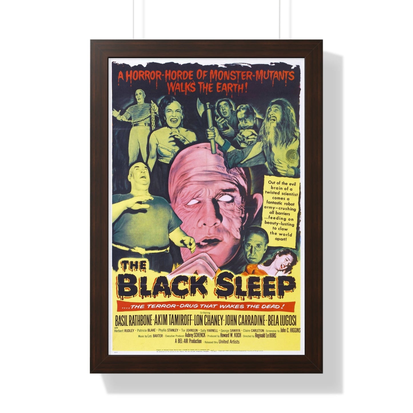 THE BLACK SLEEP 1956 - Framed Movie Poster-16″ x 24″-The Sticker Space