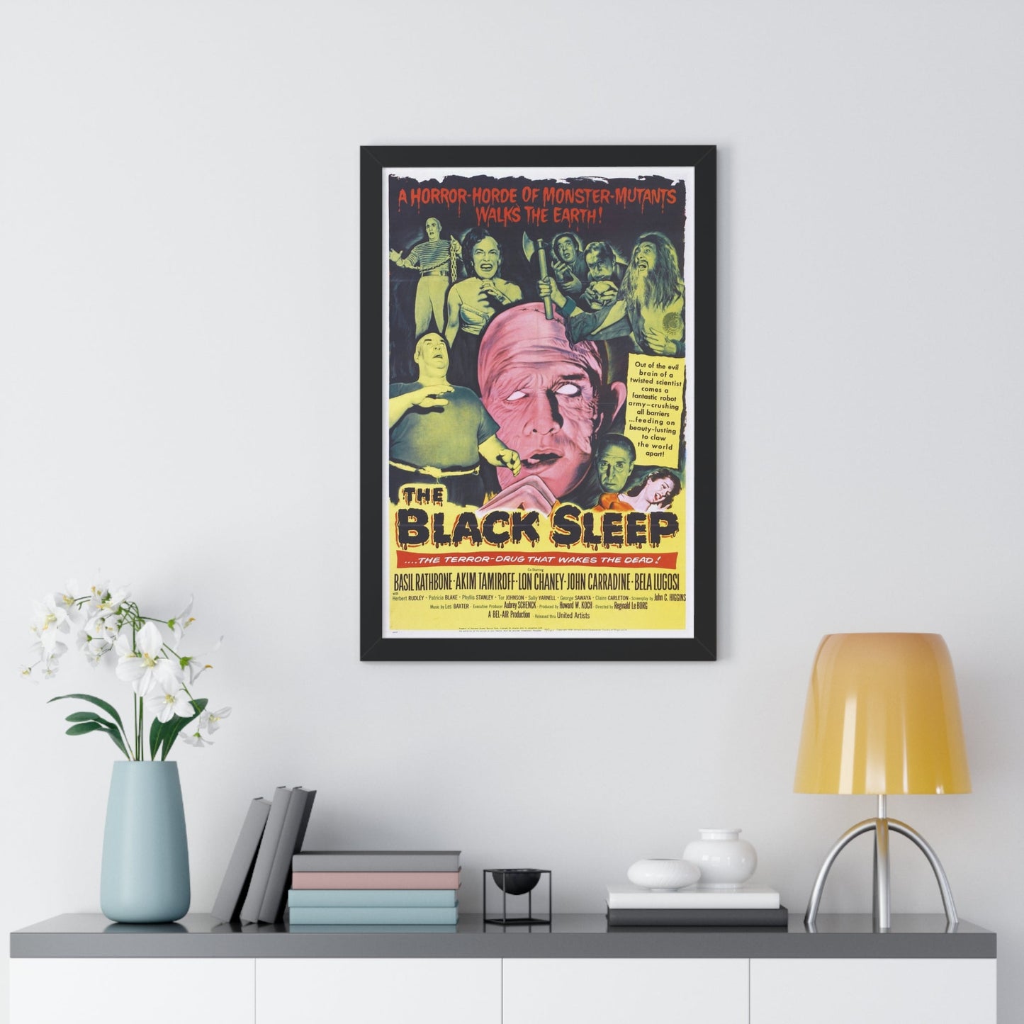 THE BLACK SLEEP 1956 - Framed Movie Poster-The Sticker Space