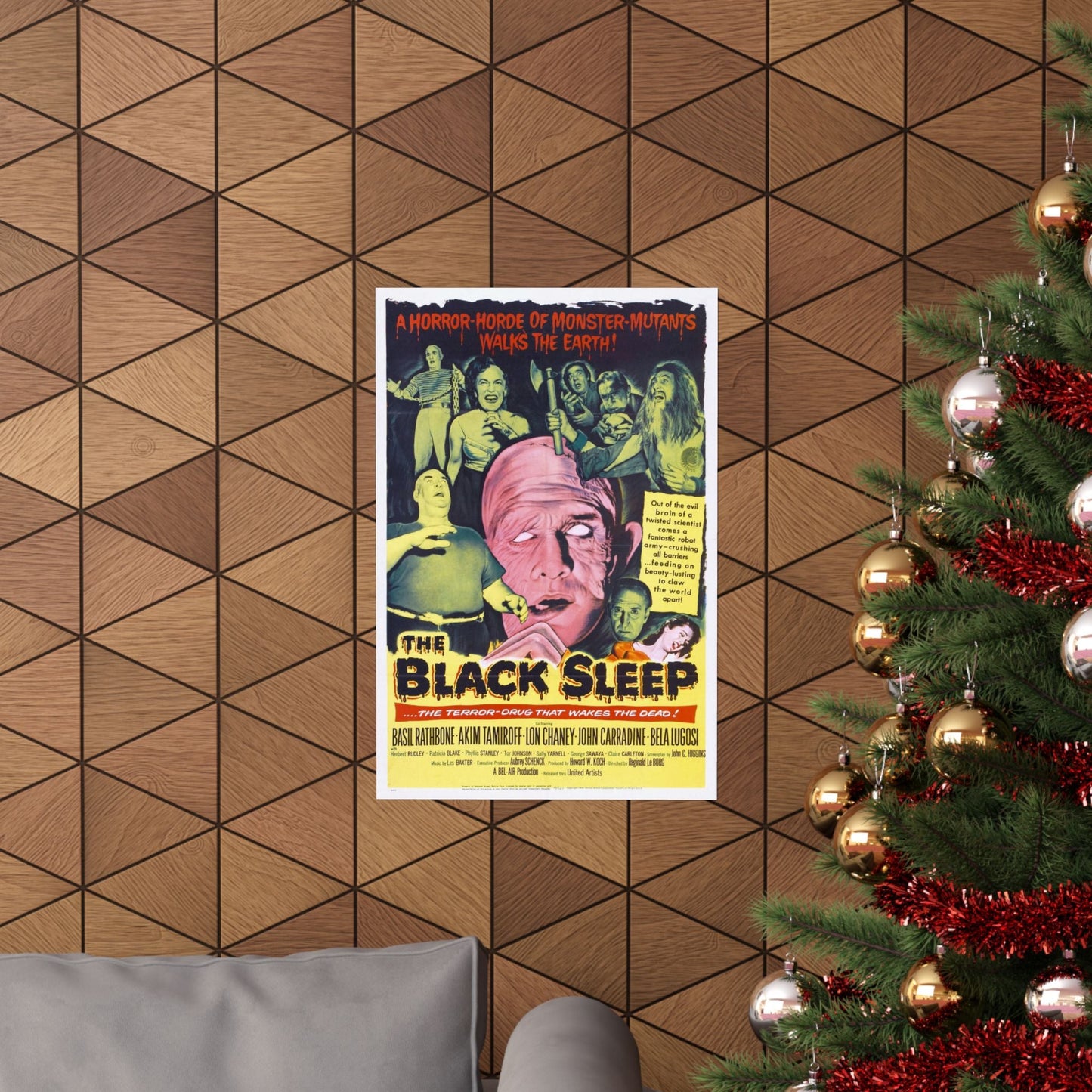 THE BLACK SLEEP 1956 - Paper Movie Poster-The Sticker Space