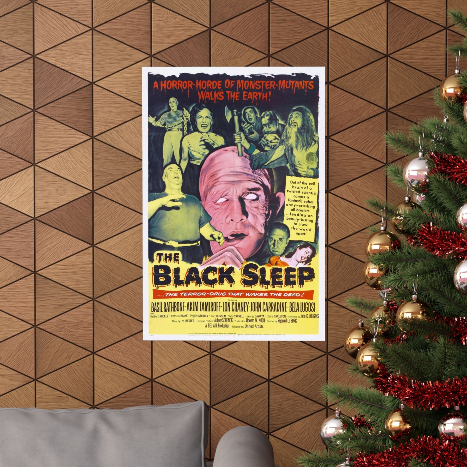 THE BLACK SLEEP 1956 - Paper Movie Poster-The Sticker Space