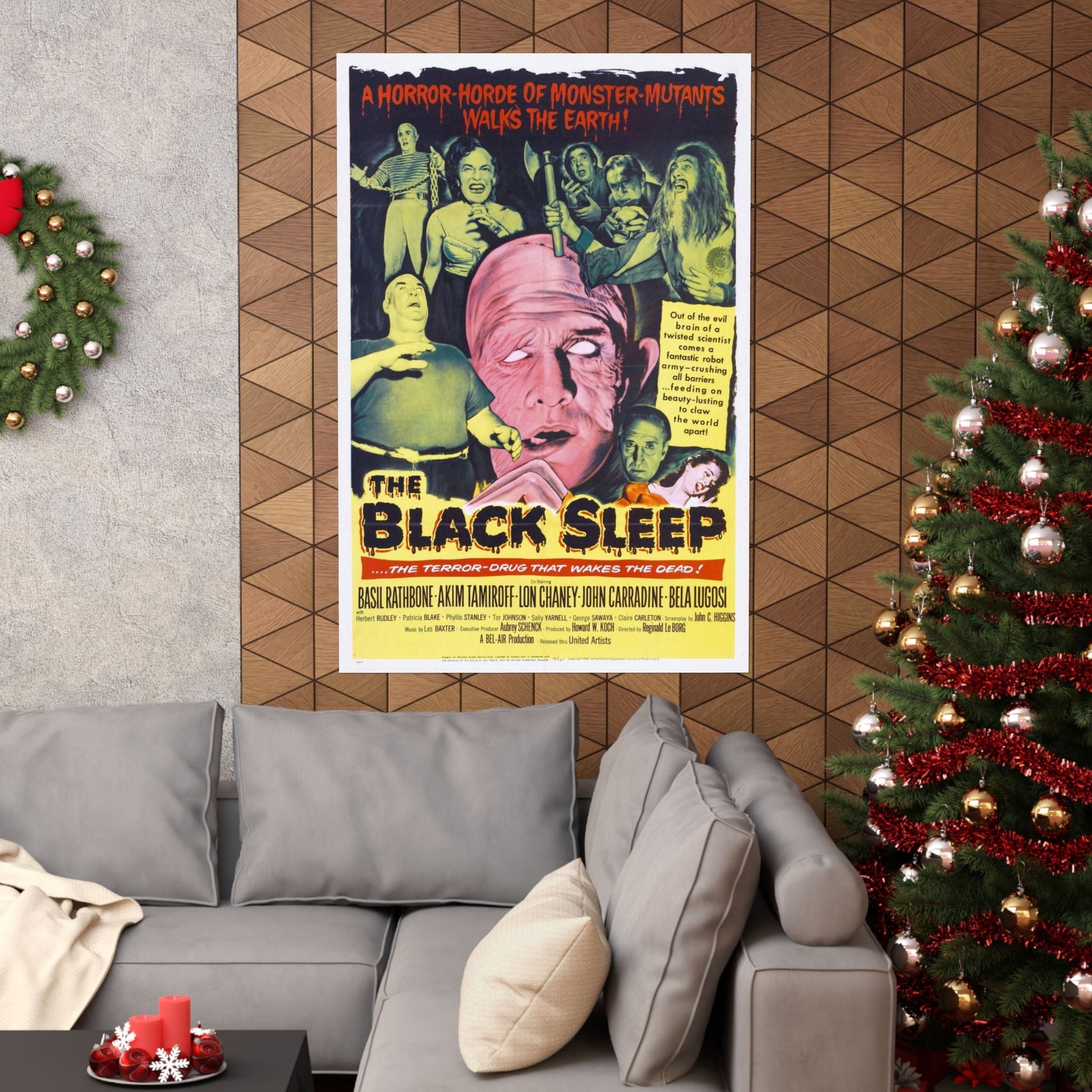 THE BLACK SLEEP 1956 - Paper Movie Poster-The Sticker Space