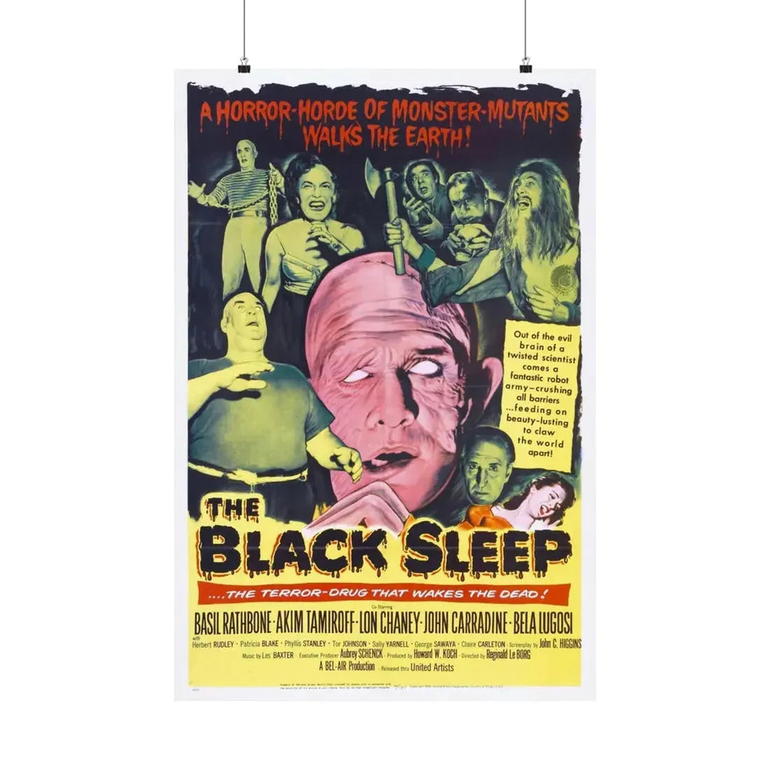 THE BLACK SLEEP 1956 - Paper Movie Poster 24″ x 36″ Matte - The Sticker Space