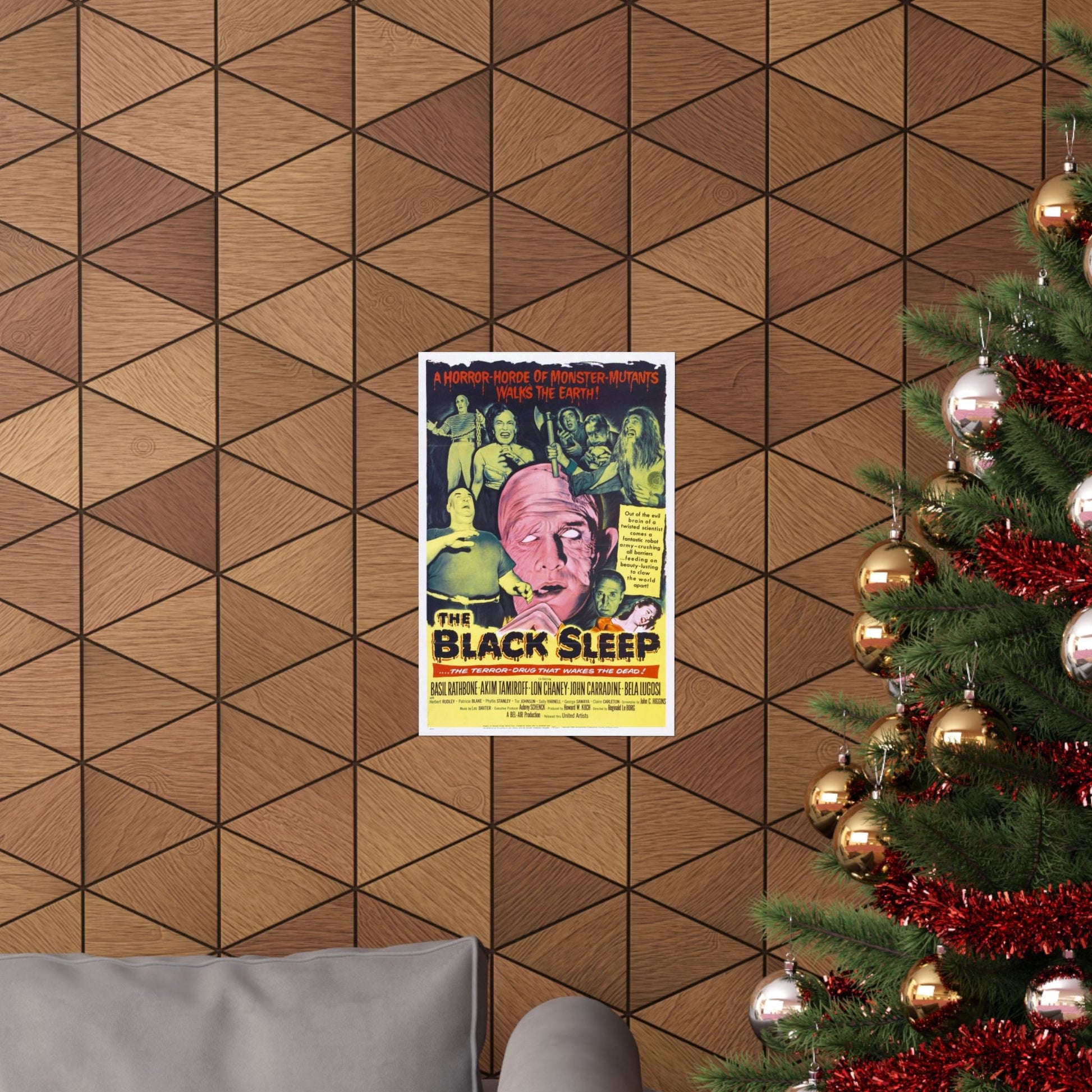 THE BLACK SLEEP 1956 - Paper Movie Poster-The Sticker Space