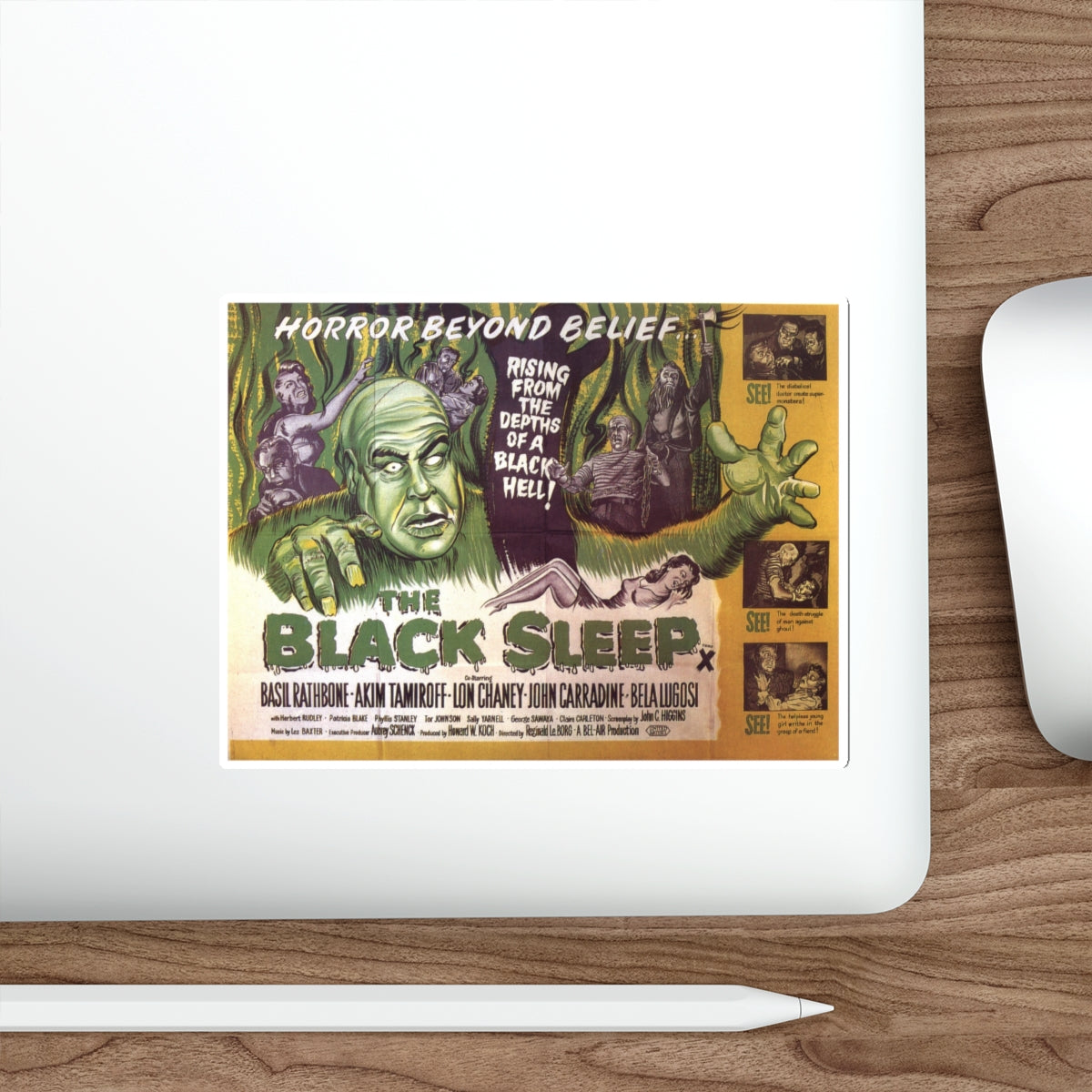 THE BLACK SLEEP (2) 1956 Movie Poster STICKER Vinyl Die-Cut Decal-The Sticker Space