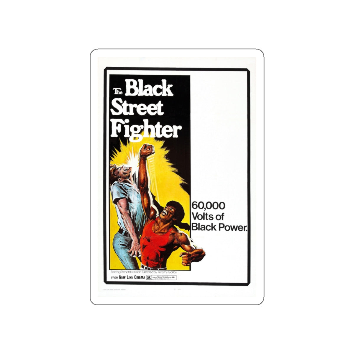 THE BLACK STREETFIGHTER (BOGARD) 1974 Movie Poster STICKER Vinyl Die-Cut Decal-White-The Sticker Space