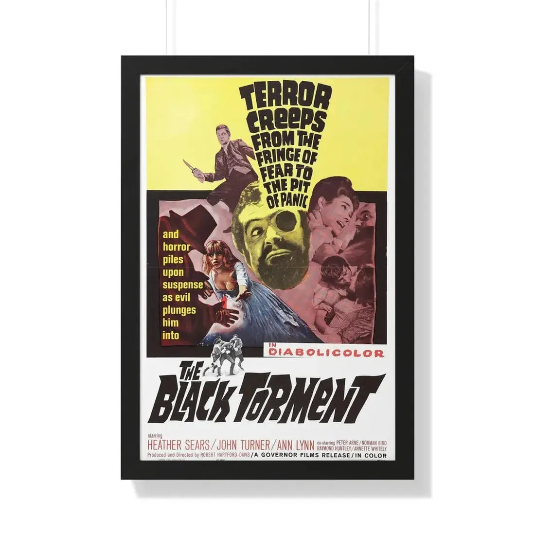 THE BLACK TORMENT 1964 - Framed Movie Poster 20" x 30" Black - The Sticker Space