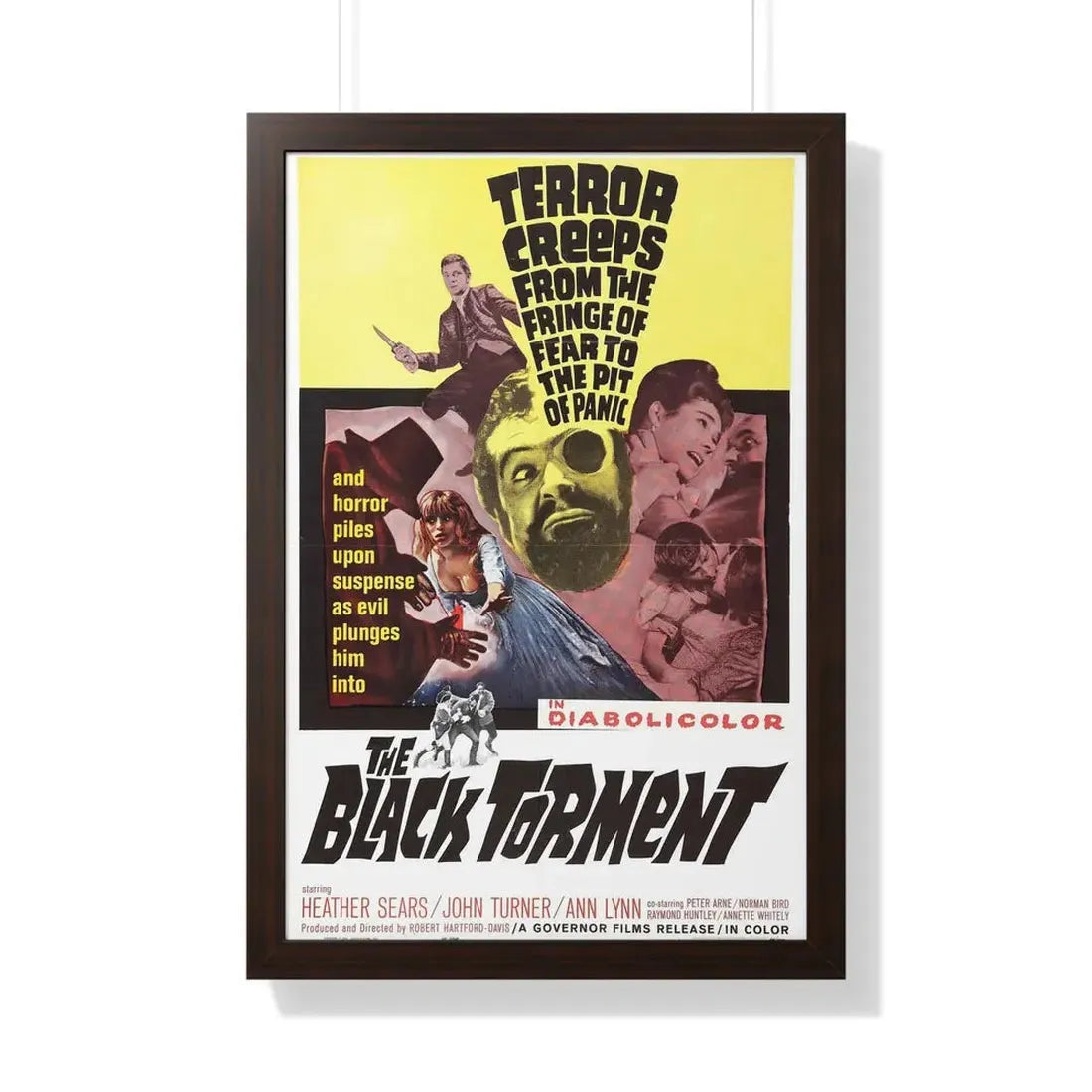 THE BLACK TORMENT 1964 - Framed Movie Poster 20" x 30" Walnut - The Sticker Space