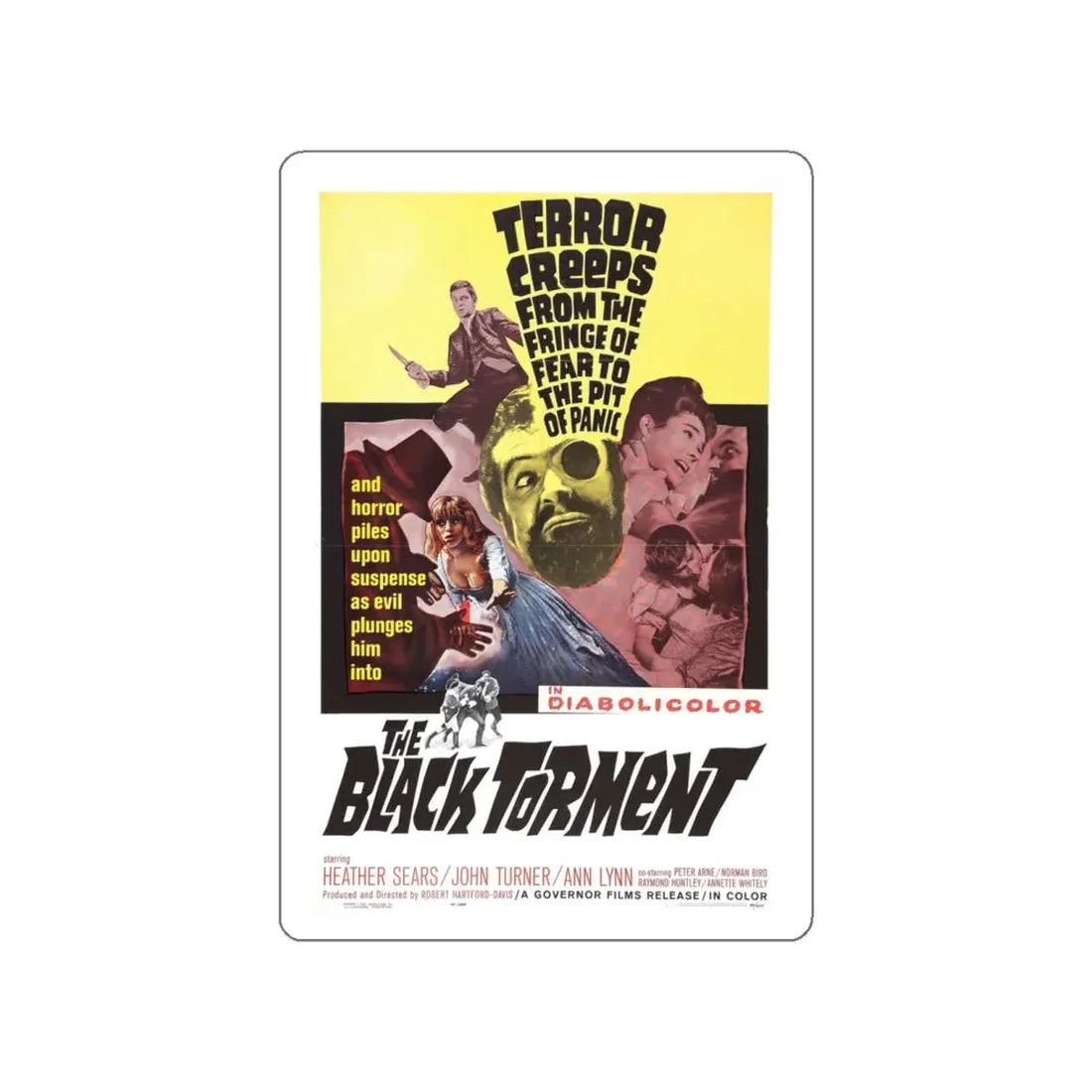 THE BLACK TORMENT 1964 Movie Poster STICKER Vinyl Die-Cut Decal 5 Inch - The Sticker Space