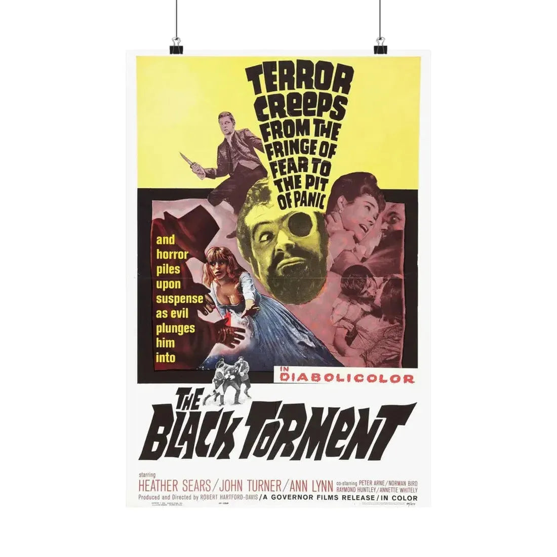 THE BLACK TORMENT 1964 - Paper Movie Poster 16″ x 24″ Matte - The Sticker Space