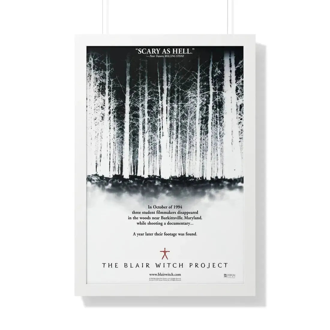 THE BLAIR WITCH PROJECT 1999 - Framed Movie Poster 20" x 30" White - The Sticker Space