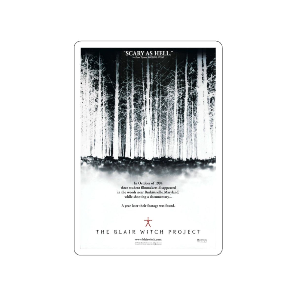 THE BLAIR WITCH PROJECT 1999 Movie Poster STICKER Vinyl Die-Cut Decal-White-The Sticker Space