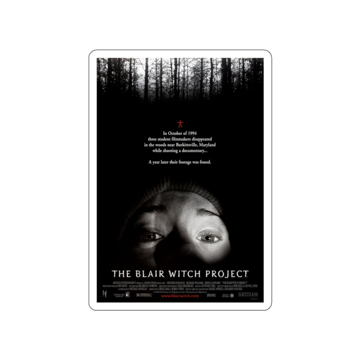 THE BLAIR WITCH PROJECT (2) 1999 Movie Poster STICKER Vinyl Die-Cut Decal-White-The Sticker Space