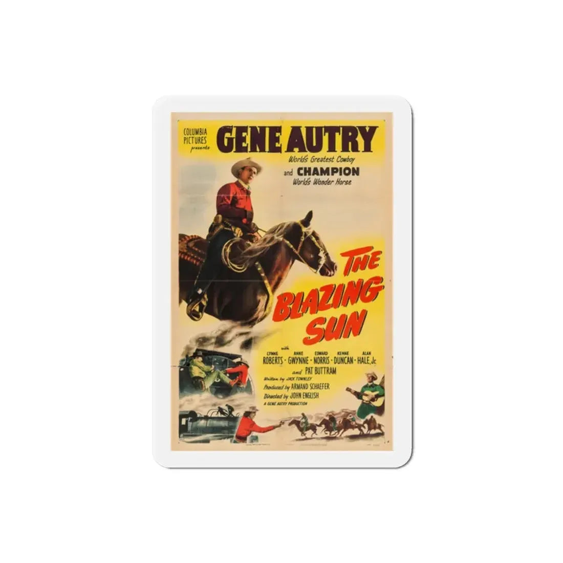 The Blazing Sun 1950 Movie Poster Refrigerator Magnet 2 Inch - The Sticker Space