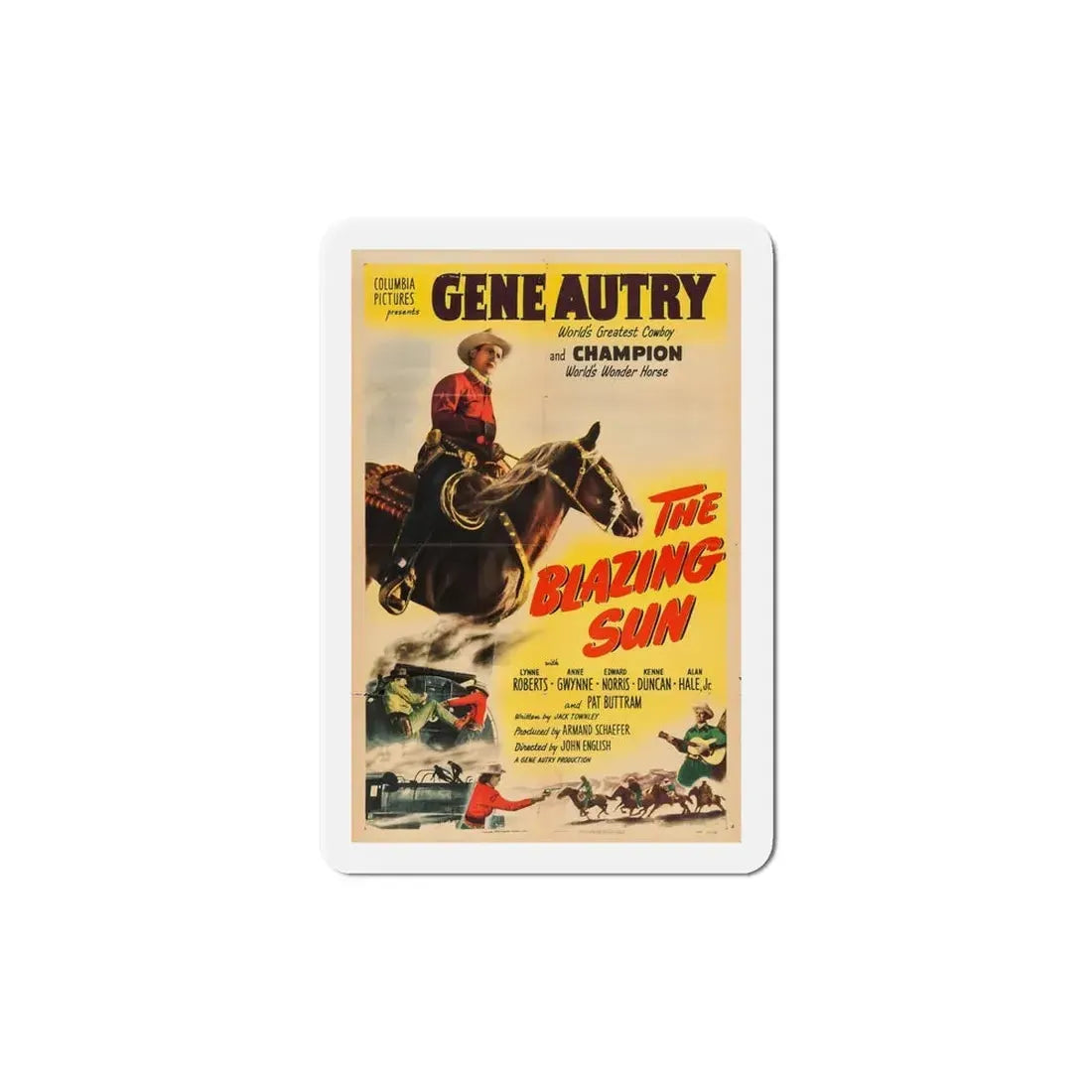 The Blazing Sun 1950 Movie Poster Refrigerator Magnet 6 Inch - The Sticker Space