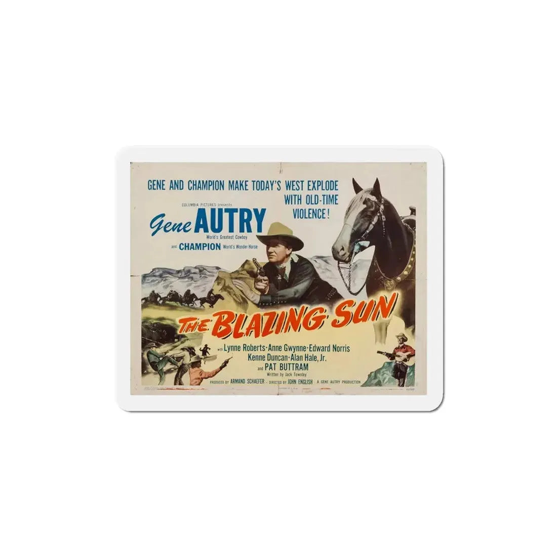 The Blazing Sun 1950 v2 Movie Poster Refrigerator Magnet 6 Inch - The Sticker Space