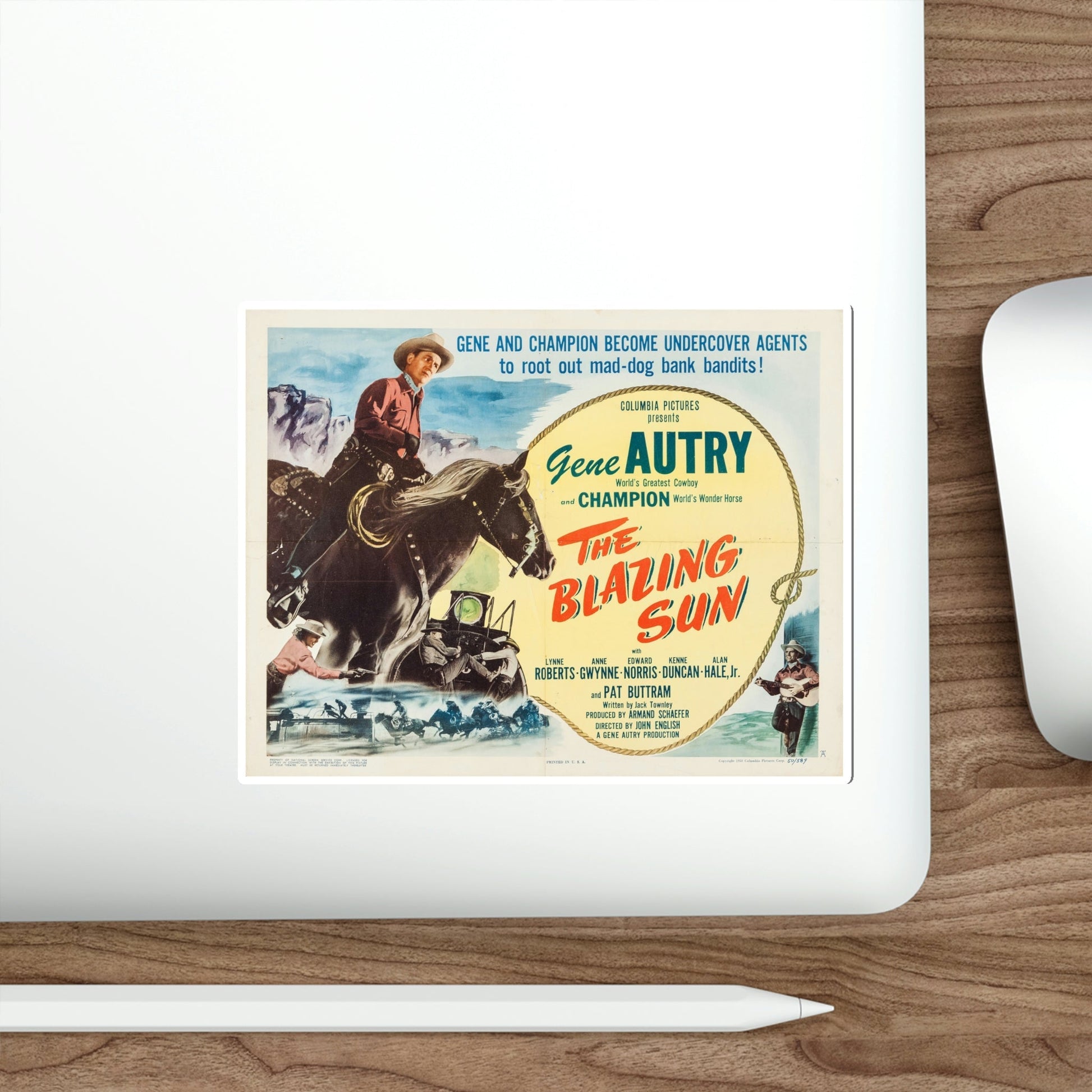 The Blazing Sun 1950 v3 Movie Poster STICKER Vinyl Die-Cut Decal-The Sticker Space