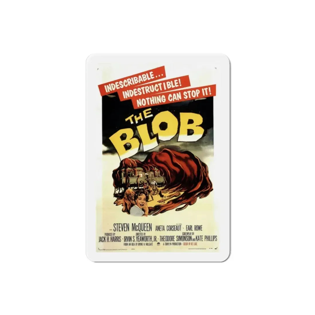 The Blob 1958 Movie Poster Refrigerator Magnet 2 Inch - The Sticker Space