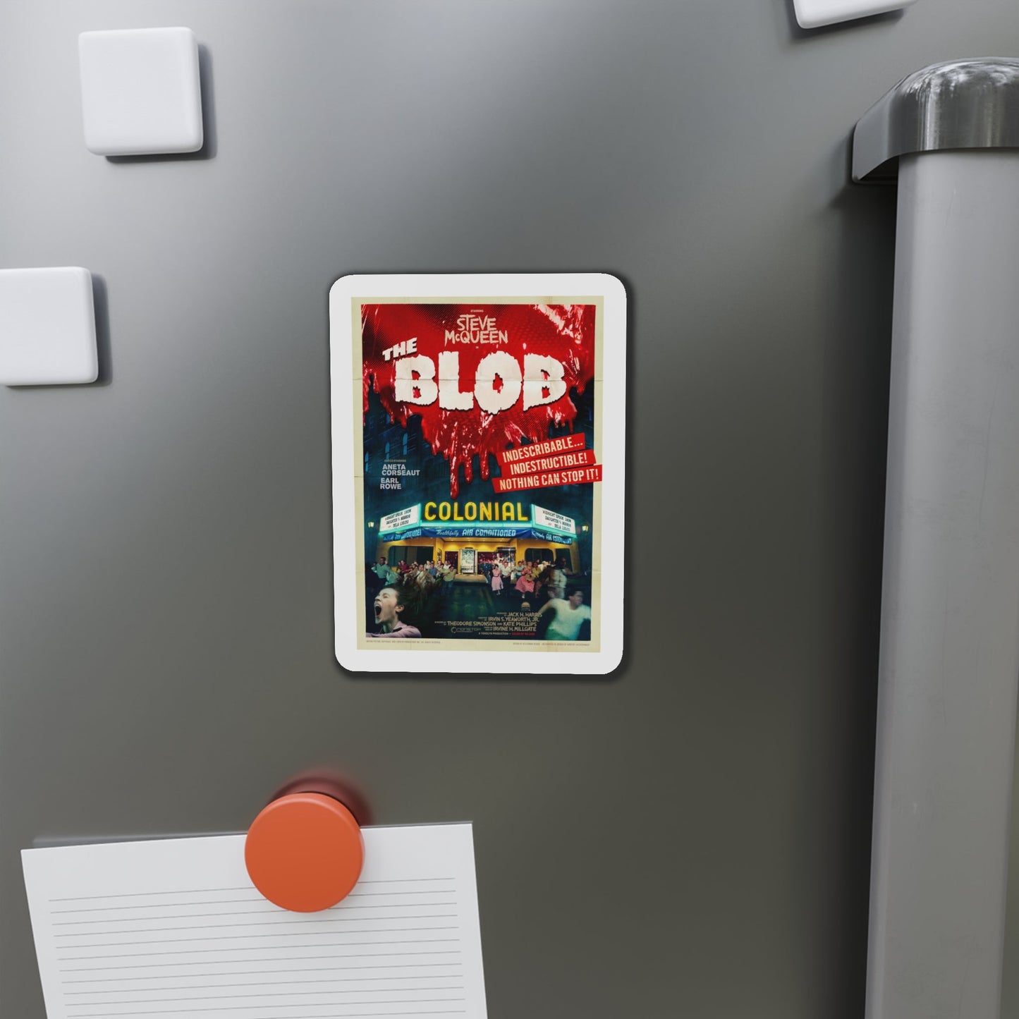 The Blob 1958 v2 Movie Poster Die-Cut Magnet-The Sticker Space