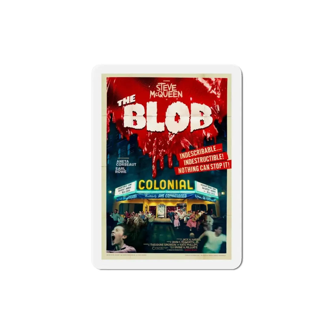 The Blob 1958 v2 Movie Poster Refrigerator Magnet 4 Inch - The Sticker Space