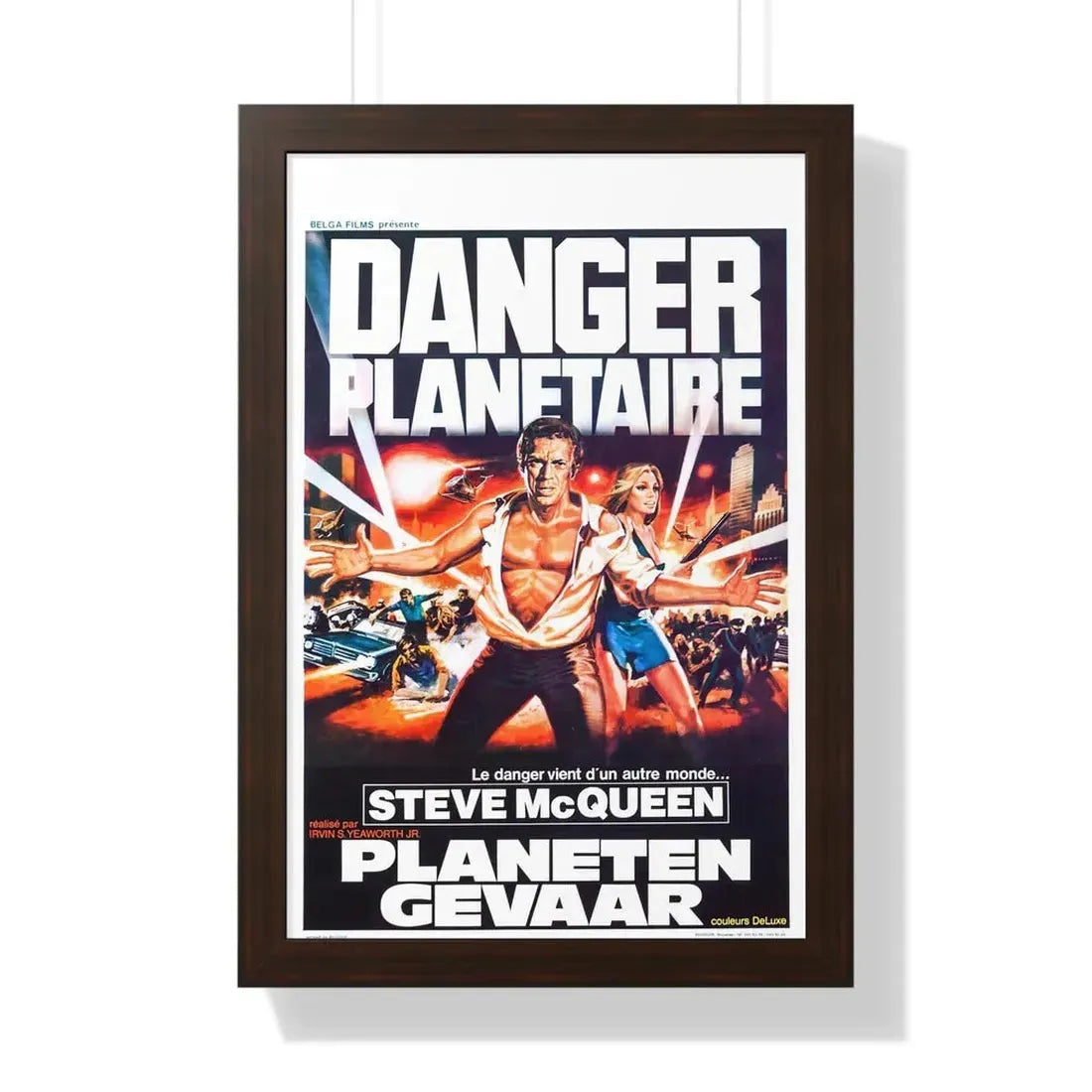 THE BLOB (BELGIAN) 2 1958 - Framed Movie Poster 16″ x 24″ Walnut - The Sticker Space